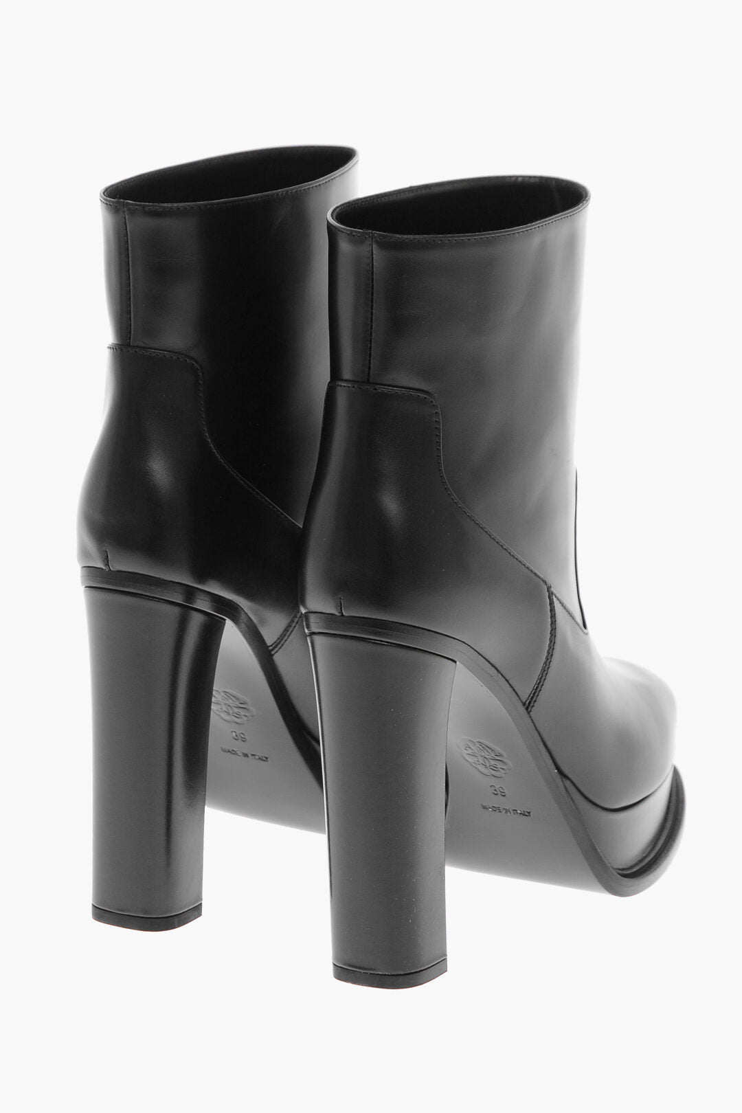 Alexander McQueen Leather Pull-On Booties with Platform Sole 12cm