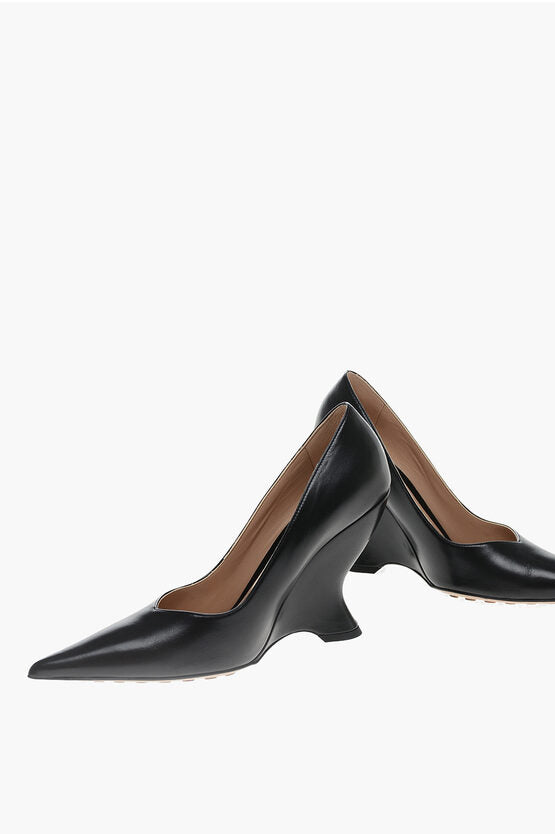 Bottega Veneta Leather PUNTA Wedge Pumps 10cm