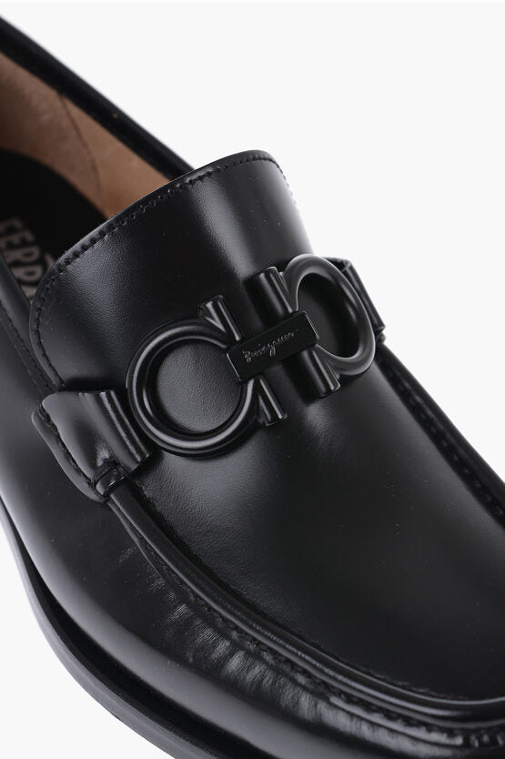 Salvatore Ferragamo Leather ROLO Loafers With logoed Clamps