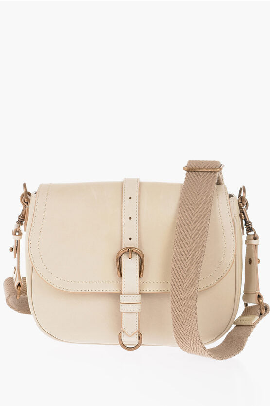 Golden Goose Leather SALLY Messenger Bag with Golden Buckle