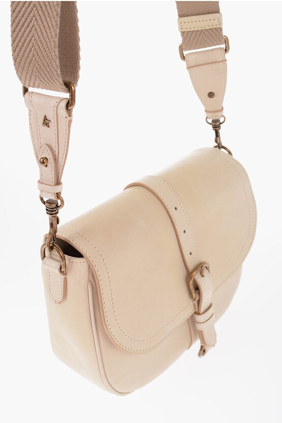 Golden Goose Leather SALLY Messenger Bag with Golden Buckle