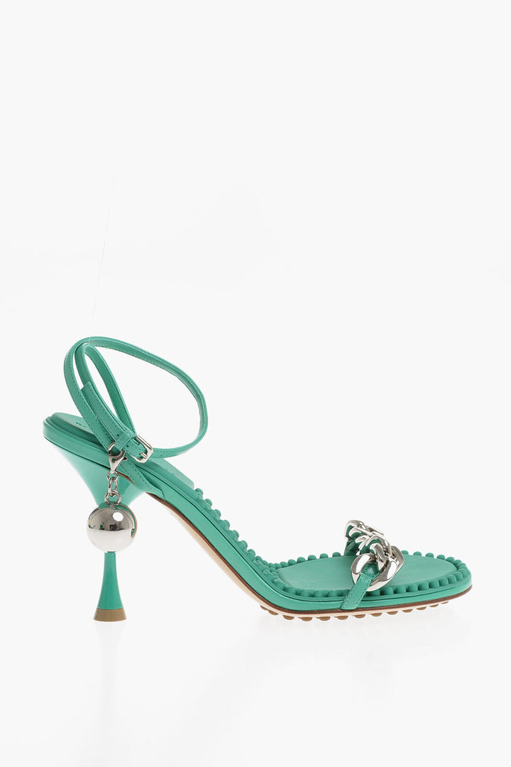 Bottega Veneta Leather Sandali With Chain Detail And Statement Charm