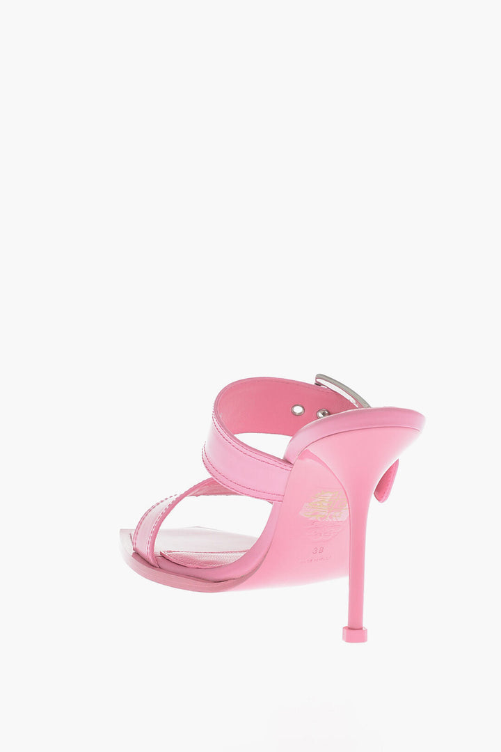 Alexander McQueen Leather Sandals With Buckles Heel 10 cm