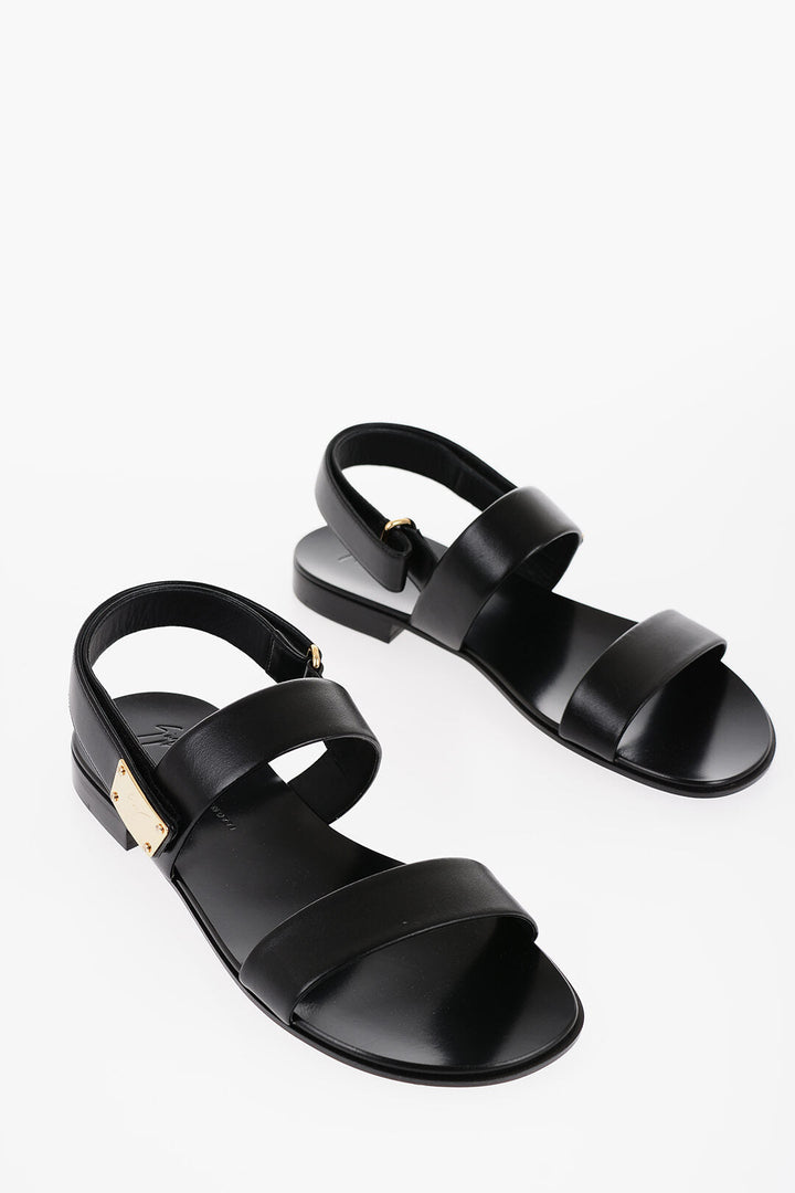 Giuseppe Zanotti Leather Sandals with Golden Detail