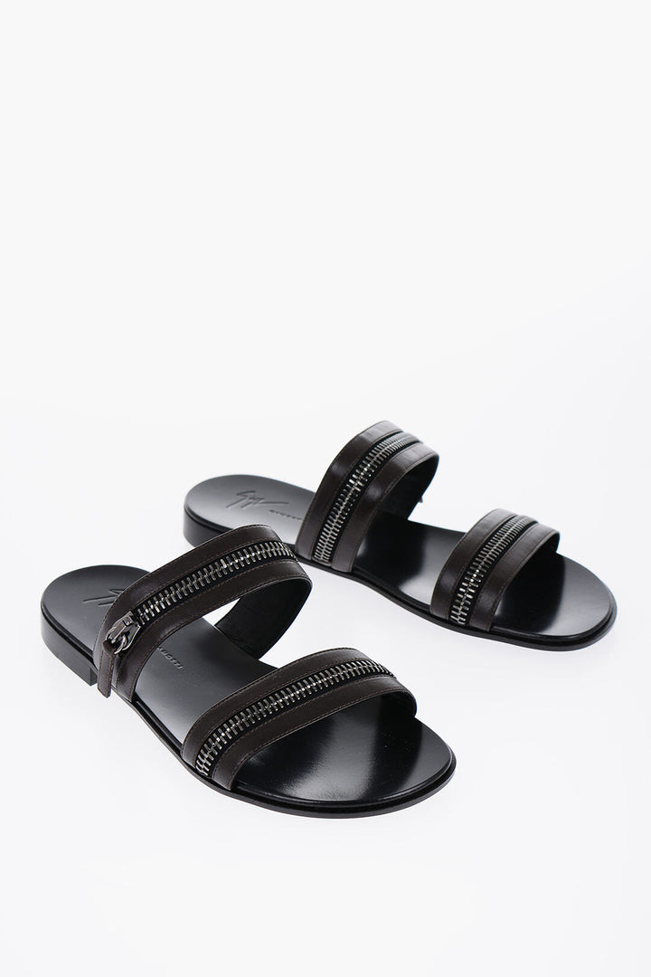 Giuseppe Zanotti Leather Sandals with Zip Detail