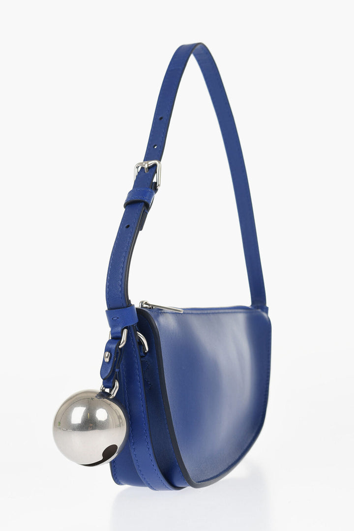 Burberry Leather SHIELD SLING Shoulder Bag with Silver-Tone Charm