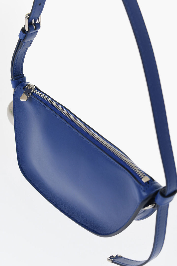 Burberry Leather SHIELD SLING Shoulder Bag with Silver-Tone Charm