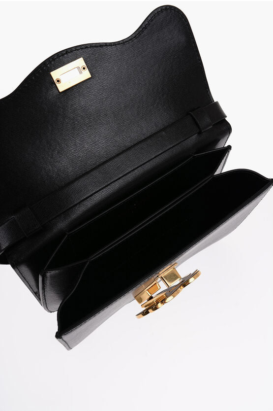 Palm Angels Leather Shoulder Bag with Golden Logo