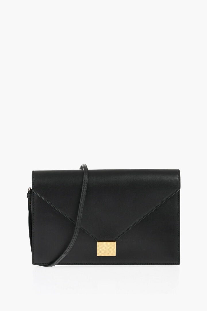 Victoria Beckham Leather Shoulder Messanger Bag with Golden Closure