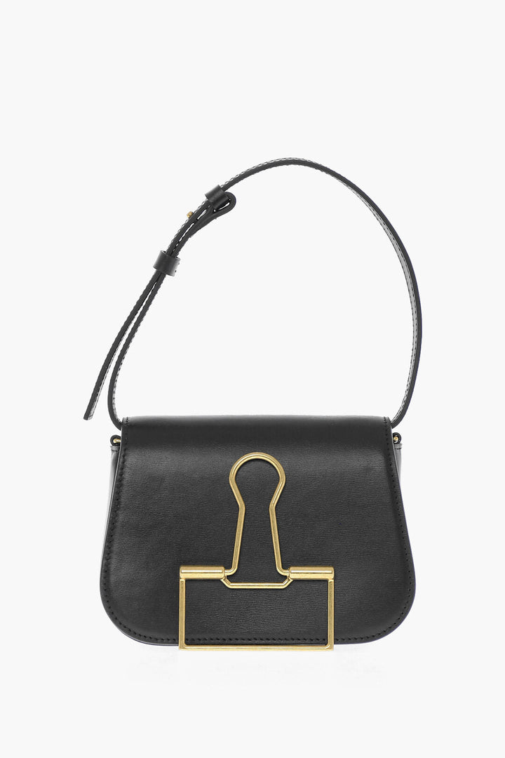 Off-White Leather SKELETON BINDER Shoulder Bag with Golden Detail