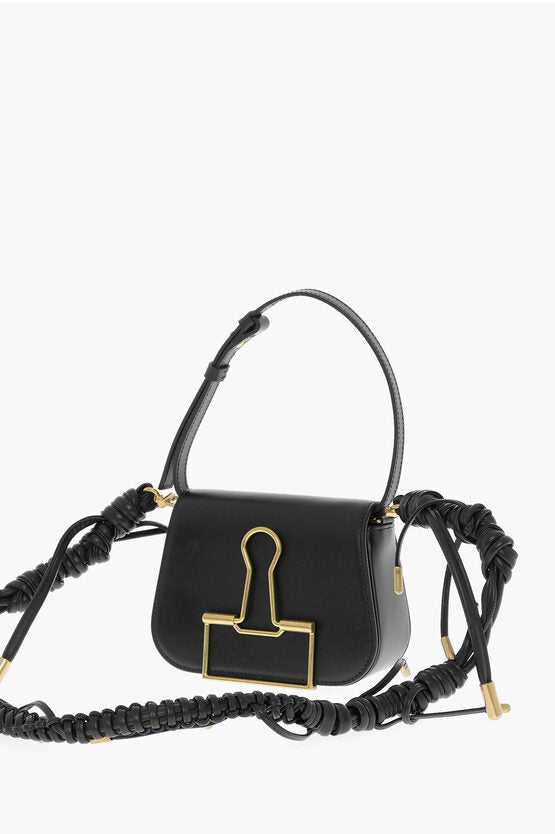 Off-White Leather SKELETON BINDER Shoulder Bag with Golden Detail