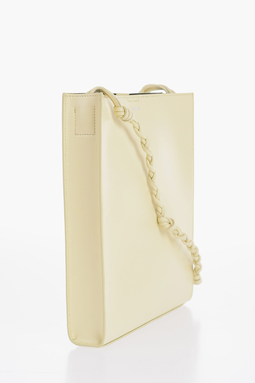 Jil Sander Leather Slim TANGLE Shoulder Bag with Woven Shoulder Strap