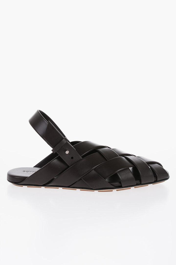 Bottega Veneta Leather SLIPPER ALFIE Slingback Sandals with Woven Motif