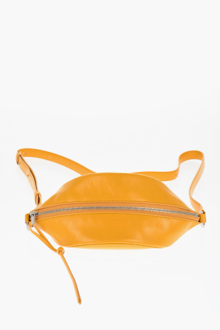 Jil Sander Leather TACO Crossbody Bag with Zip Closure