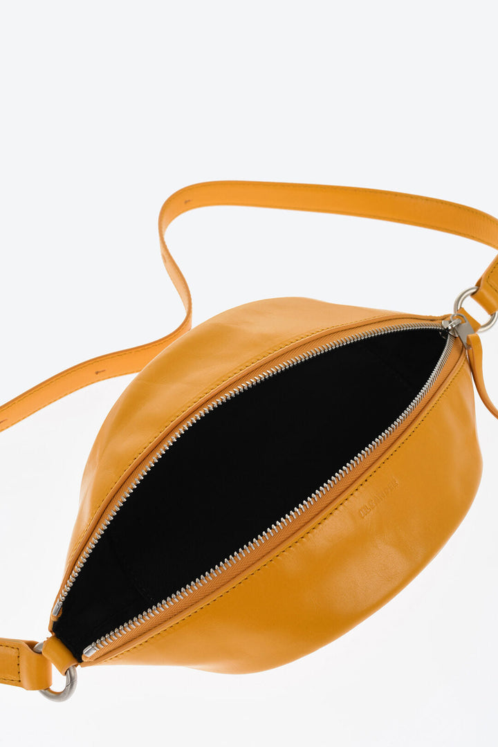 Jil Sander Leather TACO Crossbody Bag with Zip Closure