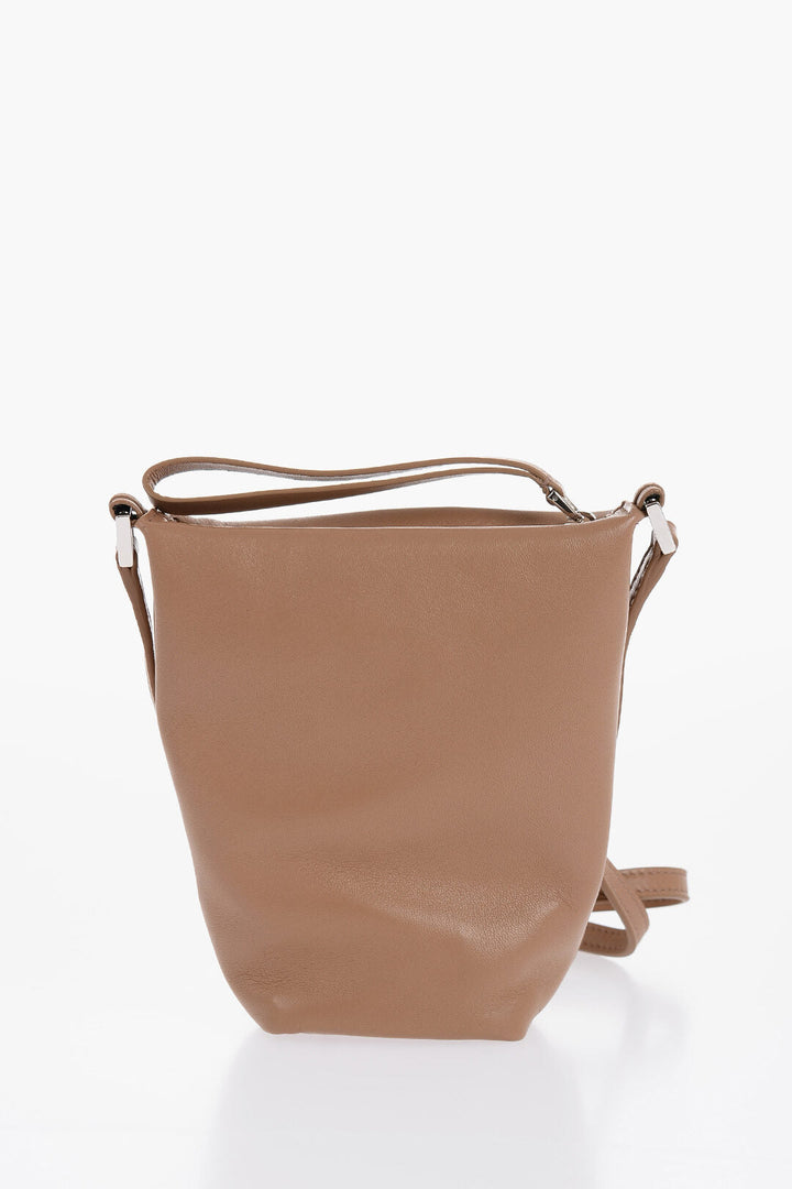 Jil Sander Leather TAKE AWAY Mini Crossbody Bag with Zipped Closure