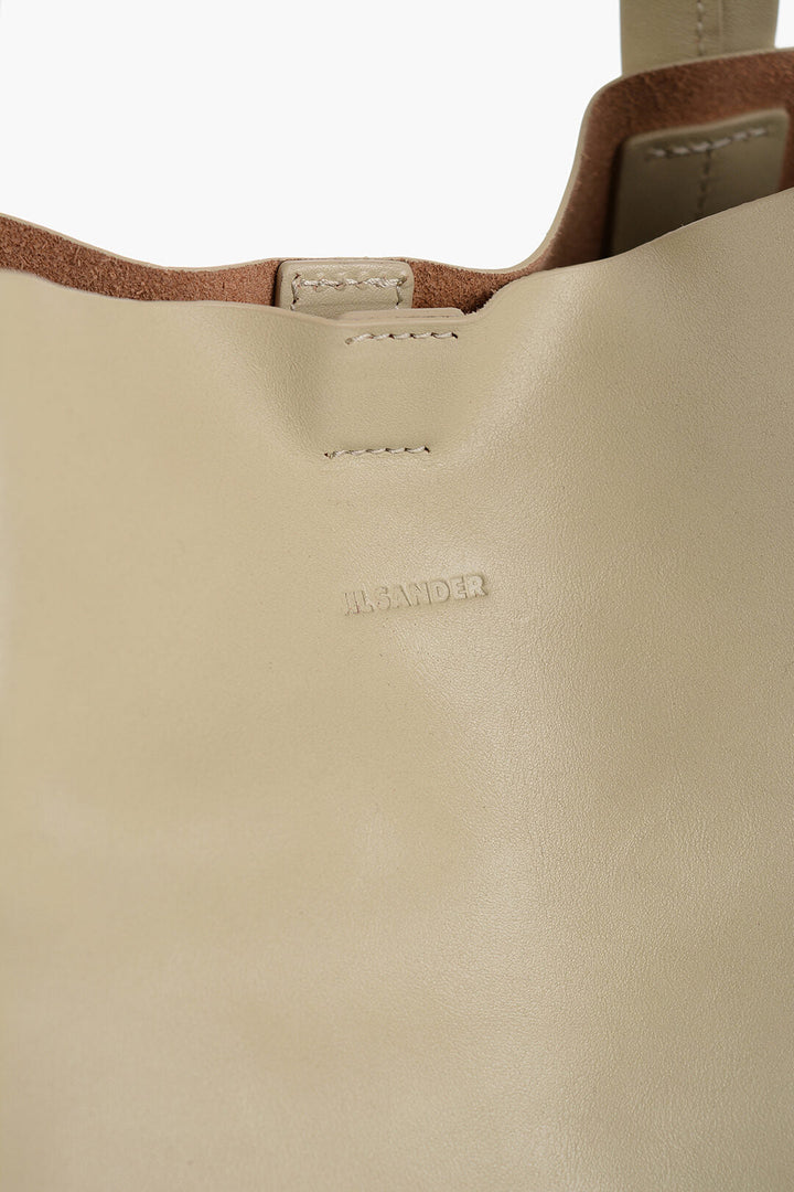 Jil Sander Leather TAPE Shopping Bag with Adjustable Shoulder Strap