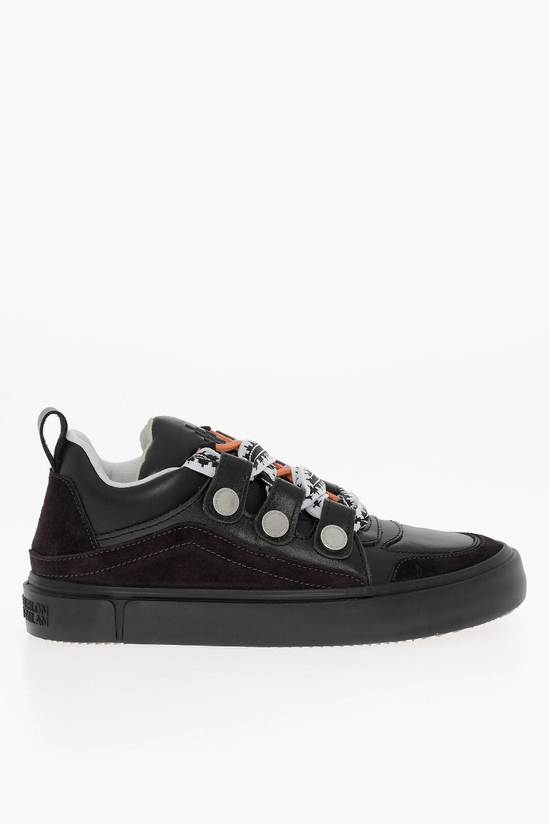 Marcelo Burlon Leather TICINELLA Low Top Sneakers with Maxi Strings