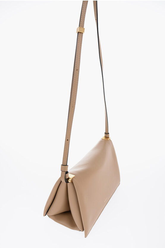 Wandler Leather UMA BAGUETTE Bag with Snap Closure