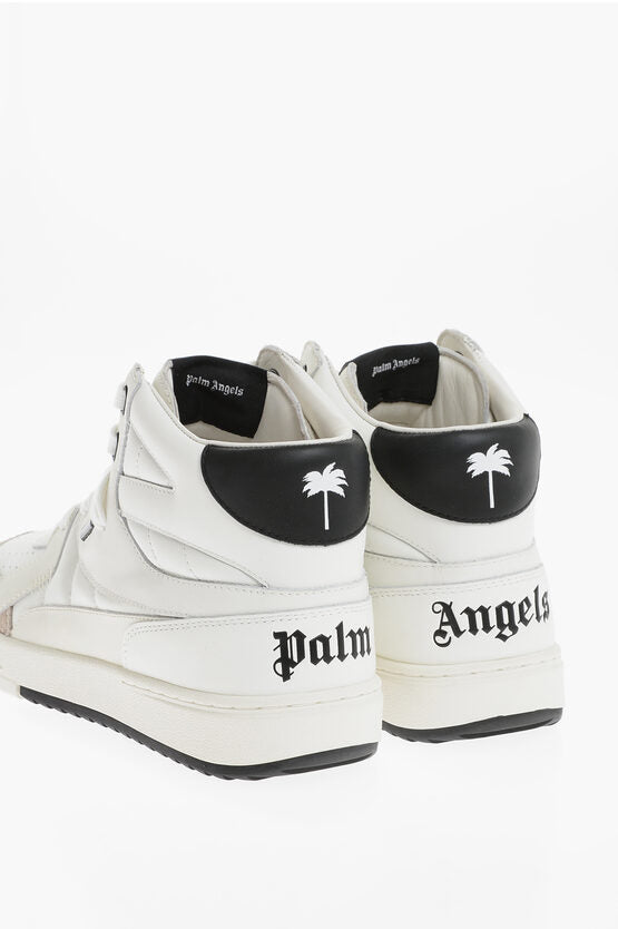 Palm Angels Leather UNIVERSITY HIgh-Top Sneakers