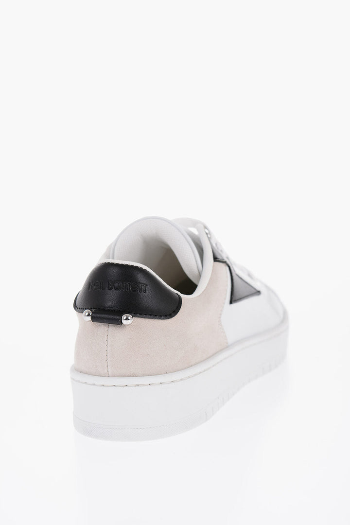 Neil Barrett Leathr Low-Top Sneakers with Suede details and Piercing