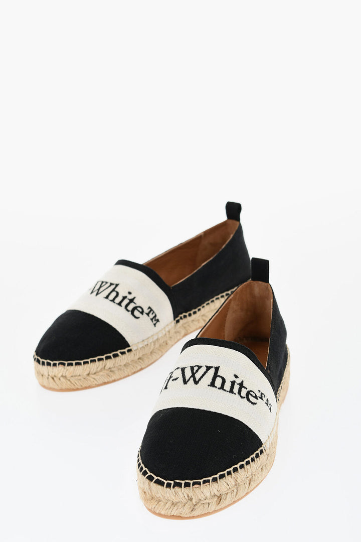 Off-White Linen BOOKISH Slip-On Espadrillas