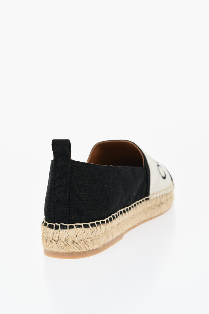 Off-White Linen BOOKISH Slip-On Espadrillas