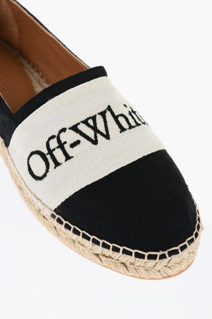 Off-White Linen BOOKISH Slip-On Espadrillas
