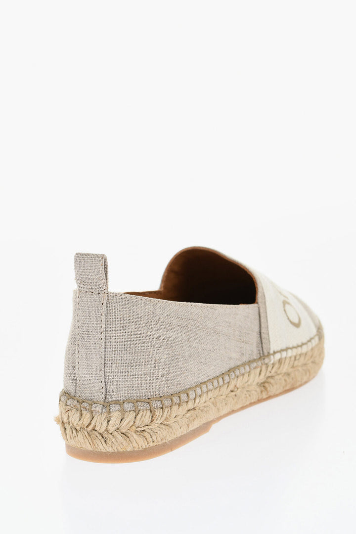 Off-White Linen BOOKISH Slip-On Espadrillas