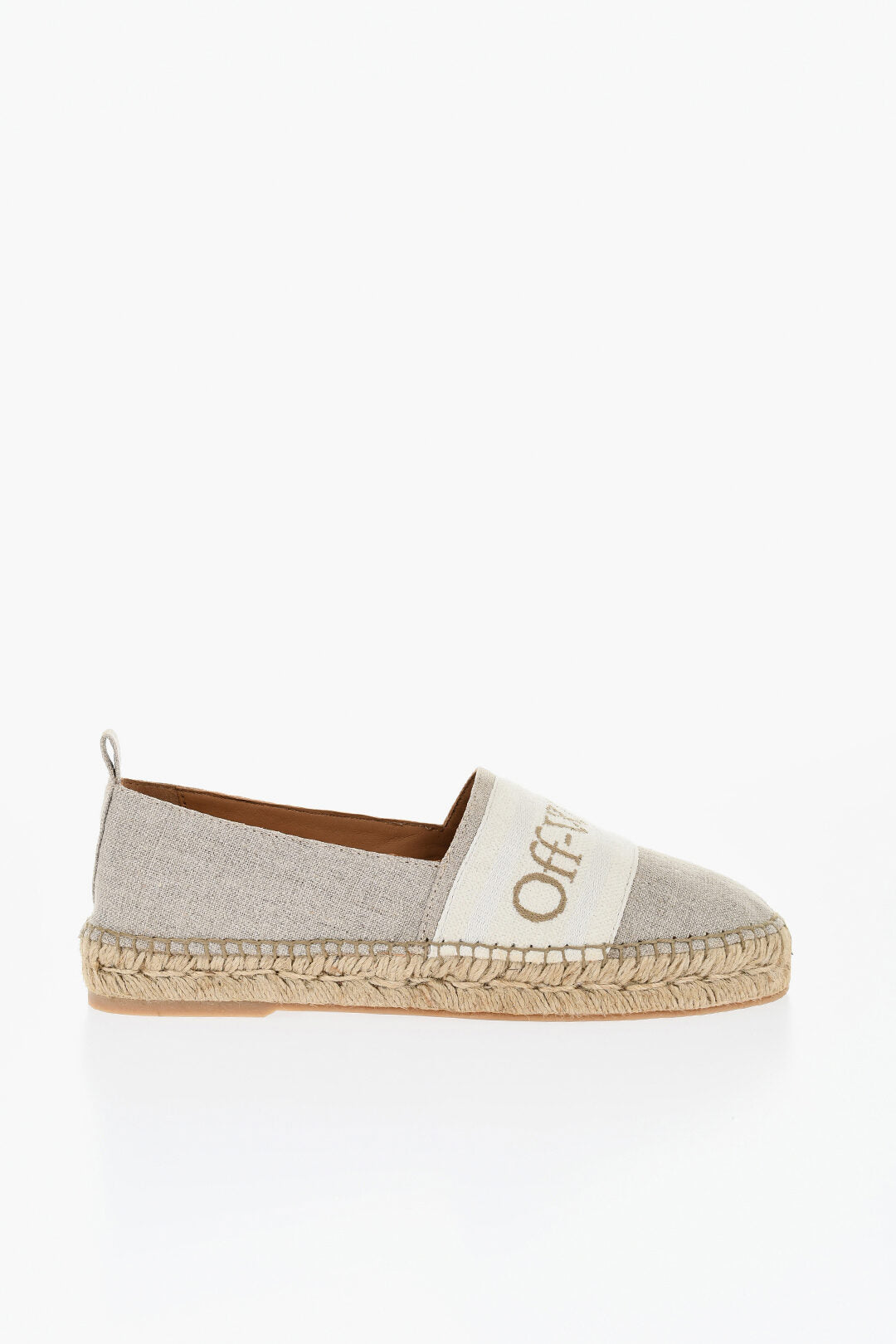 Off-White Linen BOOKISH Slip-On Espadrillas