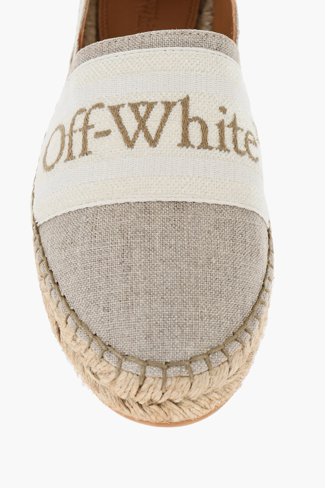 Off-White Linen BOOKISH Slip-On Espadrillas