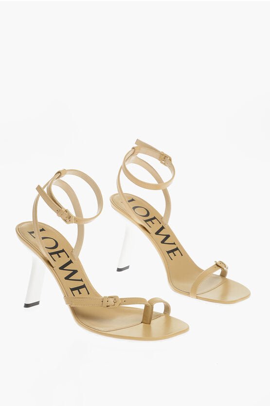 Shoes - Loewe Leather Ankle Strap Sandals 10cm - 000032158400 - Ask Me Wear