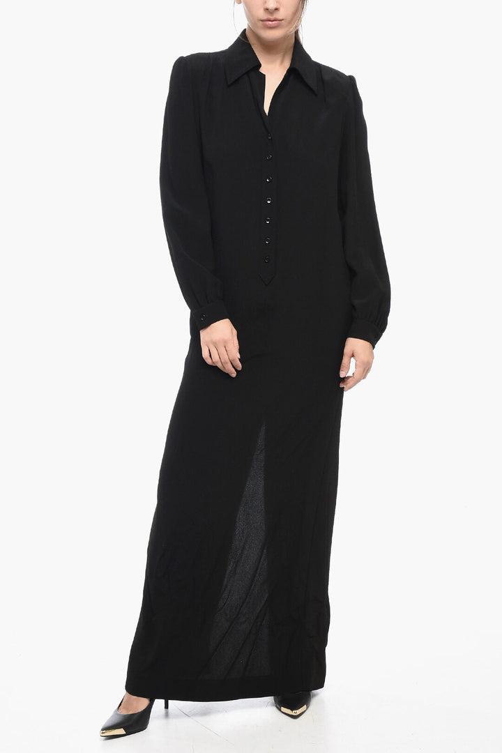 Saint Laurent Long Sleeved Shirt Dress