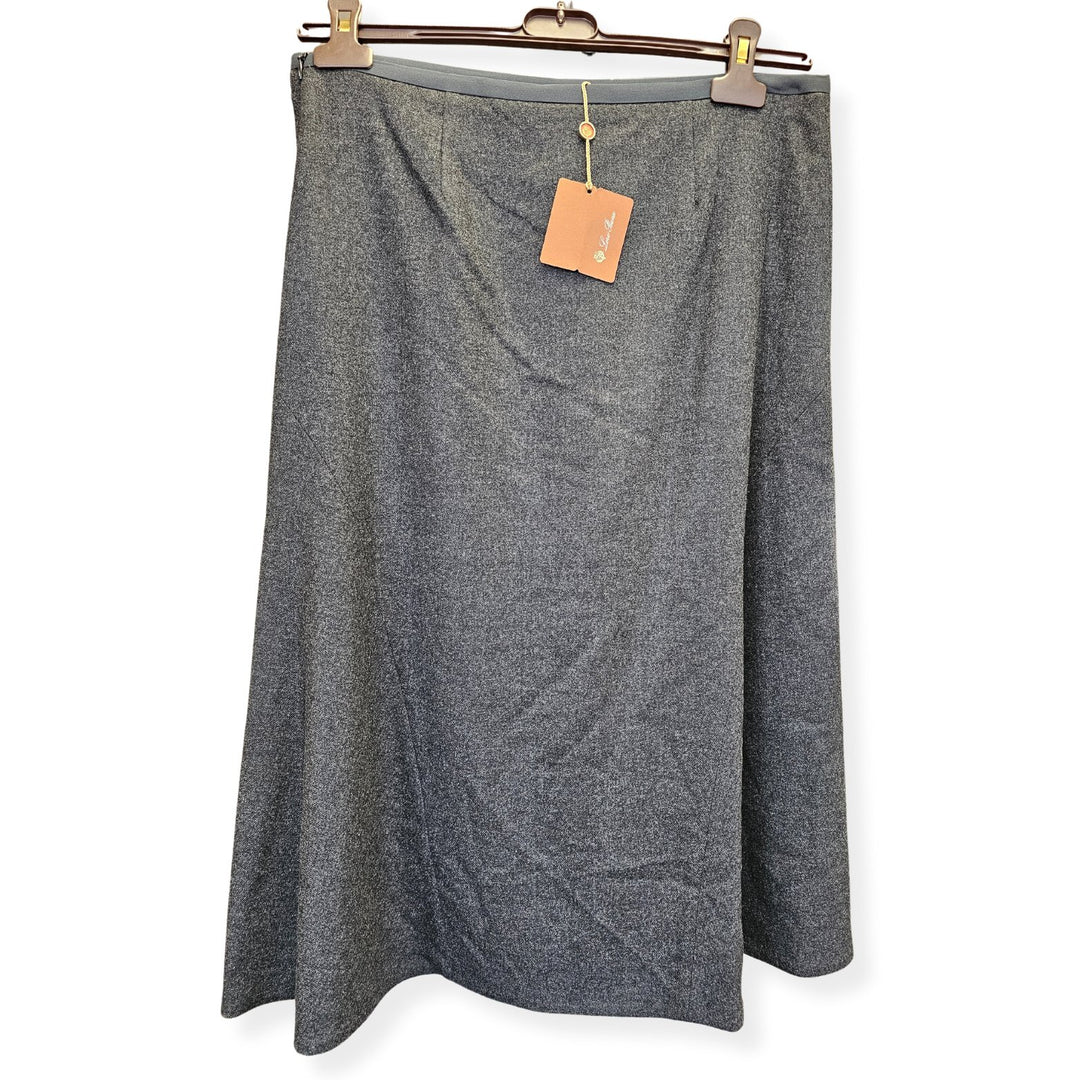  - Loro Piana Knee - Length Skirt - Dark Grey Melange - FAG3337 - Ask Me Wear