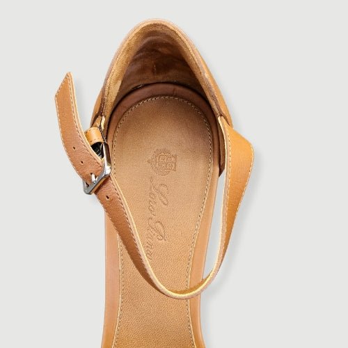  - Loro Piana Leather Sandal with Heel - FAF6254 - Ask Me Wear