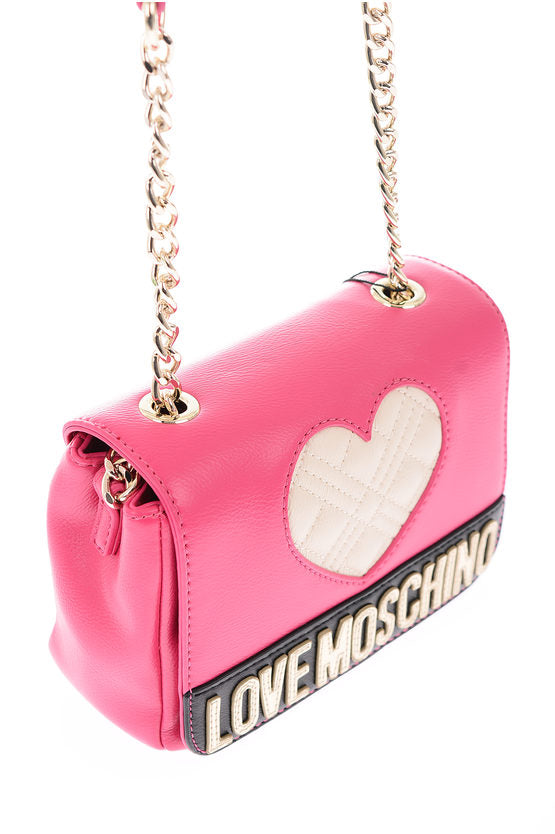 Moschino LOVE faux leather crossbody bag with quilted heart