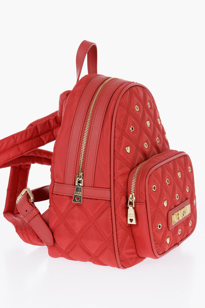 Moschino LOVE Quilted Backpack with Metallic Applications