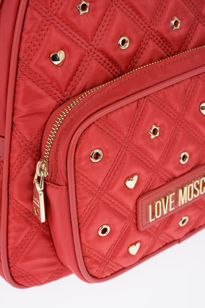 Moschino LOVE Quilted Backpack with Metallic Applications