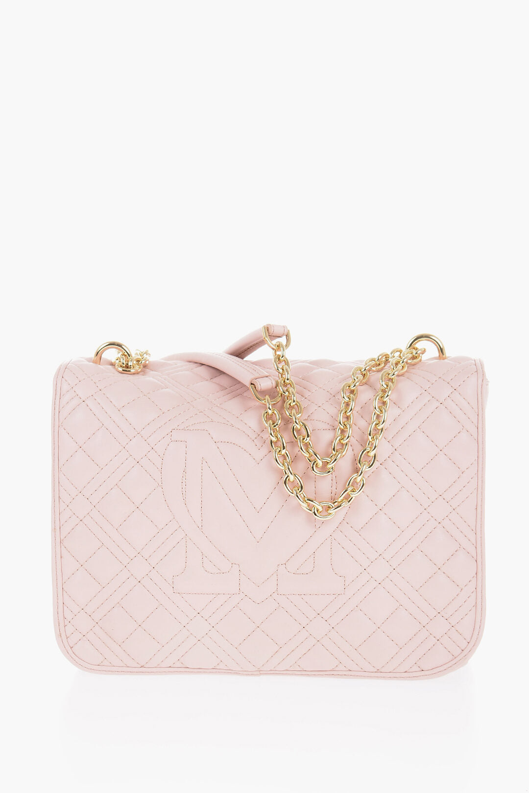 Moschino LOVE Quilted Shoulder Bag with Golden Details