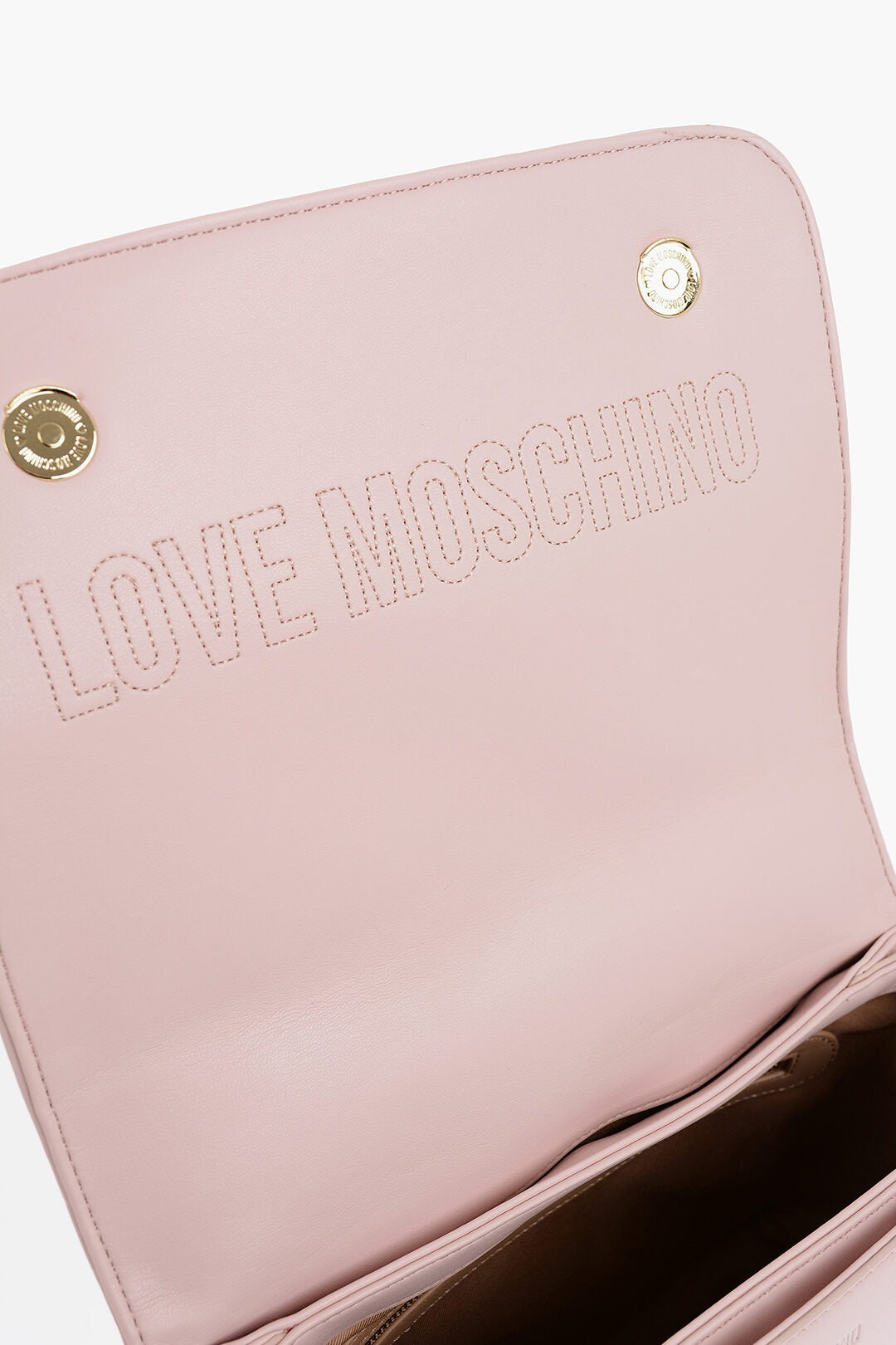 Moschino LOVE Quilted Shoulder Bag with Golden Details