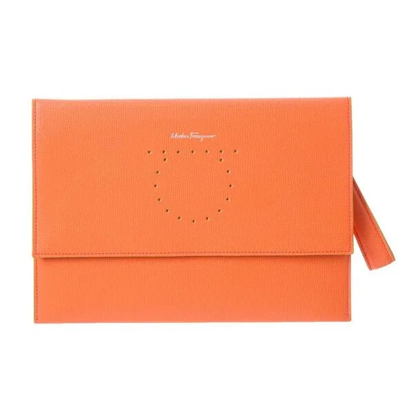 Ferragamo Leather Clutch with Strap
