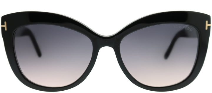 Tom Ford Alistair TF 524 01B Cat-Eye Plastic Black Sunglasses with Grey Gradient Lens