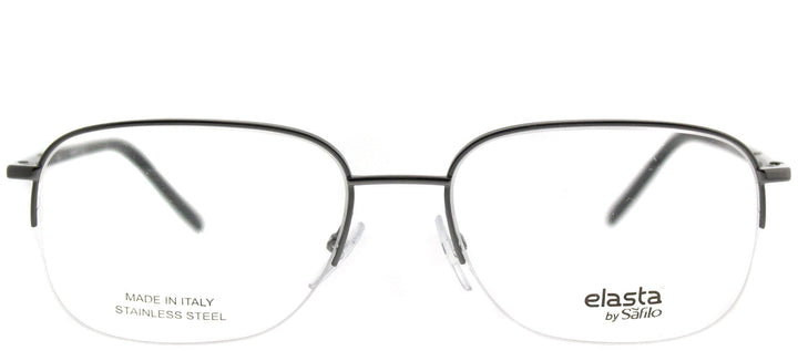 Elasta EL 7220 V81 Semi-Rimless Metal Ruthenium/ Gunmetal Eyeglasses with Demo Lens by Elasta outlet now on sale