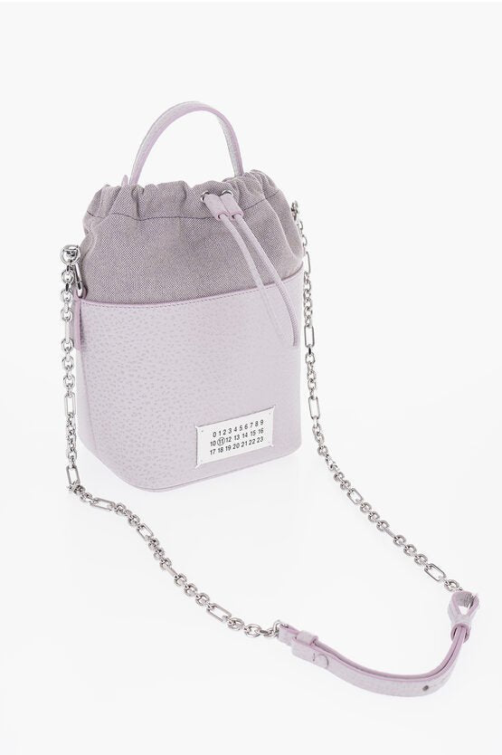 Bags - Maison Margiela MM11 Grained Leather 5AC Bucket Bag with Chain Shoulder Stra - 1420000620616 - Ask Me Wear