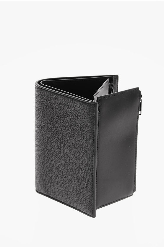 Accessories - Wallets & Card Holders - Maison Margiela MM11 Grained Leather Folding Wallet with Zipped Detail - 8051979465163 - Ask Me Wear