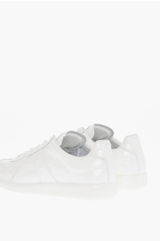 Shoes - Maison Margiela MM22 Solid Color Patent Leather Low - Top Sneakers - 8054326137249 - Ask Me Wear