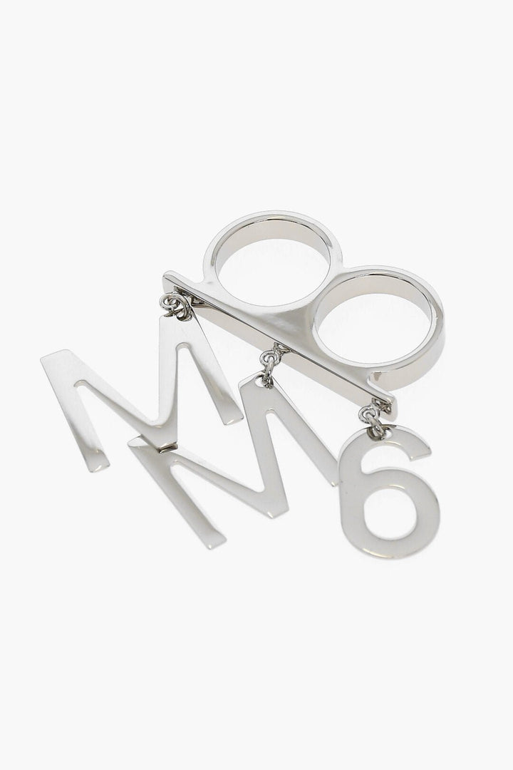 Other - Maison Margiela MM6 Silver - Tone Brass Double Ring with Pendants - 8058260709692 - Ask Me Wear