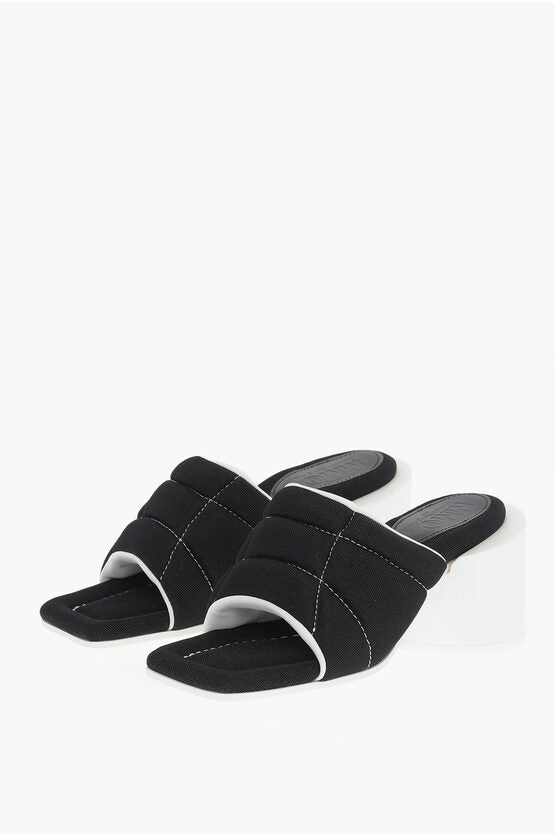 Maison Margiela - Other - Maison Margiela MM6 Square Toe Padded Fabric Mules Heel 7.5cm - 8054326032001 - Ask Me Wear