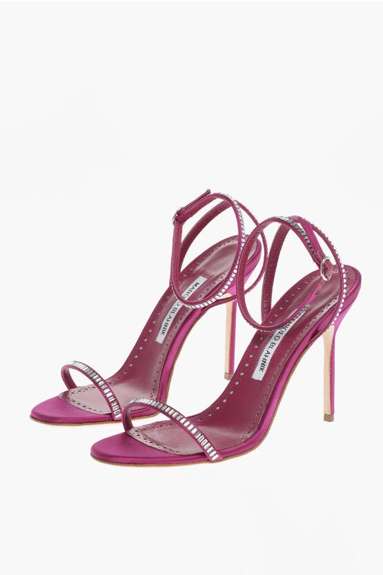 Shoes - Manolo Blahnik Satin Ankle - Strap CRINASTRA Sandals Embellished with Rhinest - 5059879653157 - Ask Me Wear