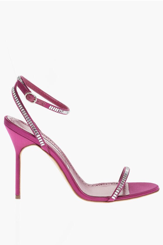 Shoes - Manolo Blahnik Satin Ankle - Strap CRINASTRA Sandals Embellished with Rhinest - 5059879653157 - Ask Me Wear